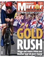 Daily Mirror (UK) Newspaper Front Page for 2 August 2012