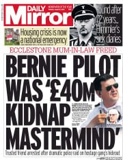 Daily Mirror (UK) Newspaper Front Page for 2 August 2016