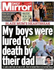 Daily Mirror (UK) Newspaper Front Page for 30 October 2014