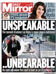 Daily Mirror Newspaper Front Page (UK) for 30 November 2013