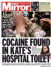Daily Mirror (UK) Newspaper Front Page for 30 April 2015