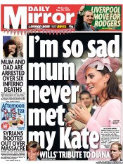 Daily Mirror (UK) Newspaper Front Page for 30 May 2012