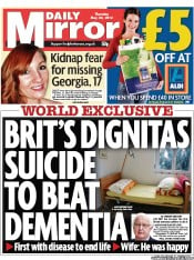 Daily Mirror Newspaper Front Page (UK) for 30 May 2013