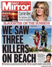 Daily Mirror (UK) Newspaper Front Page for 30 June 2015