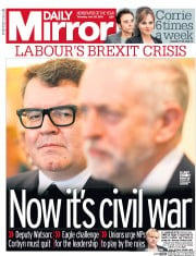 Daily Mirror (UK) Newspaper Front Page for 30 June 2016