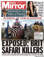 Daily Mirror Newspaper Front Page (UK) for 30 July 2015