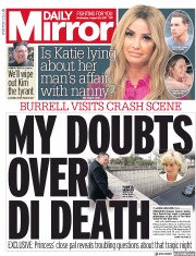 Daily Mirror (UK) Newspaper Front Page for 30 August 2017