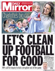 Daily Mirror (UK) Newspaper Front Page for 30 September 2016