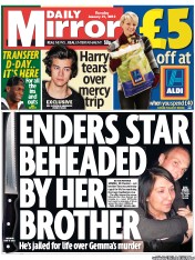 Daily Mirror (UK) Newspaper Front Page for 31 January 2013