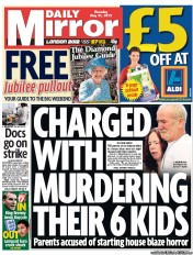 Daily Mirror (UK) Newspaper Front Page for 31 May 2012