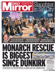 Daily Mirror (UK) Newspaper Front Page for 3 October 2017