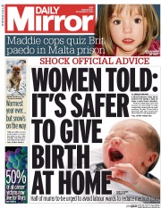Daily Mirror (UK) Newspaper Front Page for 3 December 2014