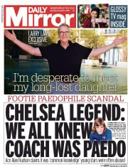 Daily Mirror (UK) Newspaper Front Page for 3 December 2016