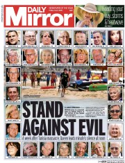 Daily Mirror Newspaper Front Page (UK) for 3 July 2015