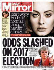 Daily Mirror (UK) Newspaper Front Page for 4 November 2016