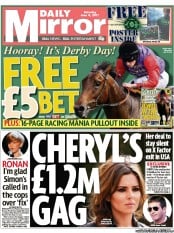 Daily Mirror Newspaper Front Page (UK) for 4 June 2011