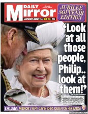 Daily Mirror (UK) Newspaper Front Page for 4 June 2012