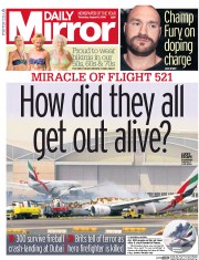 Daily Mirror (UK) Newspaper Front Page for 4 August 2016