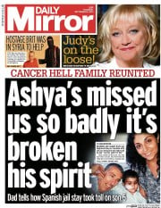 Daily Mirror Newspaper Front Page (UK) for 4 September 2014