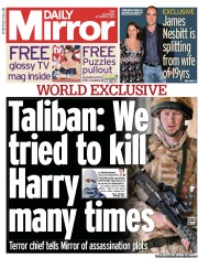 Daily Mirror Newspaper Front Page (UK) for 5 October 2013