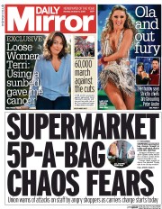 Daily Mirror (UK) Newspaper Front Page for 5 October 2015