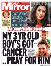 Daily Mirror (UK) Newspaper Front Page for 5 November 2016