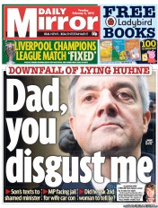 Daily Mirror (UK) Newspaper Front Page for 5 February 2013