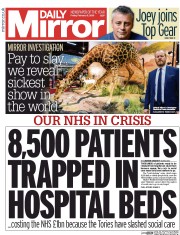 Daily Mirror (UK) Newspaper Front Page for 5 February 2016