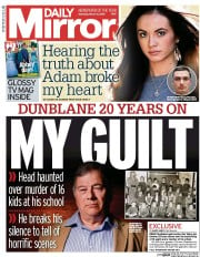 Daily Mirror (UK) Newspaper Front Page for 5 March 2016
