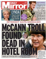 Daily Mirror (UK) Newspaper Front Page for 6 October 2014