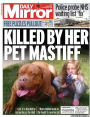Daily Mirror (UK) Newspaper Front Page for 6 November 2013