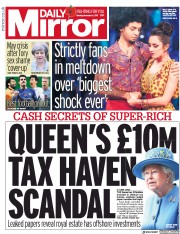 Daily Mirror (UK) Newspaper Front Page for 6 November 2017