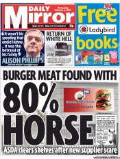Daily Mirror (UK) Newspaper Front Page for 6 February 2013