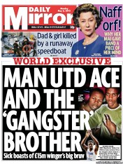 Daily Mirror Newspaper Front Page (UK) for 6 May 2013