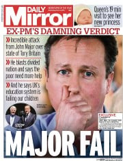 Daily Mirror (UK) Newspaper Front Page for 6 May 2015