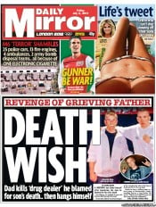 Daily Mirror (UK) Newspaper Front Page for 6 July 2012