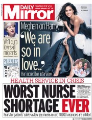 Daily Mirror (UK) Newspaper Front Page for 6 September 2017