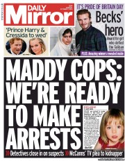 Daily Mirror Newspaper Front Page (UK) for 7 October 2013