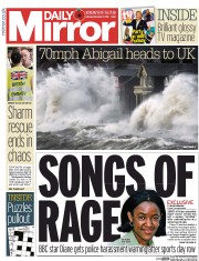 Daily Mirror (UK) Newspaper Front Page for 7 November 2015