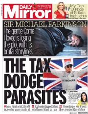 Daily Mirror (UK) Newspaper Front Page for 7 November 2017
