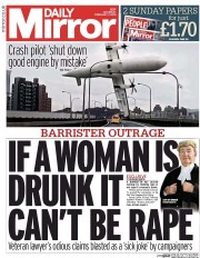 Daily Mirror Newspaper Front Page (UK) for 7 February 2015
