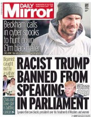 Daily Mirror (UK) Newspaper Front Page for 7 February 2017