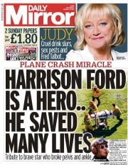 Daily Mirror Newspaper Front Page (UK) for 7 March 2015