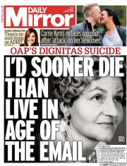 Daily Mirror Newspaper Front Page (UK) for 7 April 2014