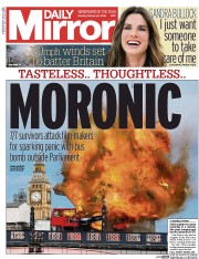 Daily Mirror (UK) Newspaper Front Page for 9 February 2016