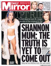 Daily Mirror (UK) Newspaper Front Page for 9 February 2017