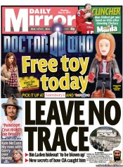 Daily Mirror (UK) Newspaper Front Page for 9 May 2011