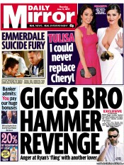 Daily Mirror (UK) Newspaper Front Page for 9 June 2011