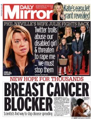 Daily Mirror Newspaper Front Page (UK) for 9 June 2015