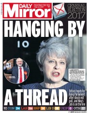 Daily Mirror (UK) Newspaper Front Page for 9 June 2017